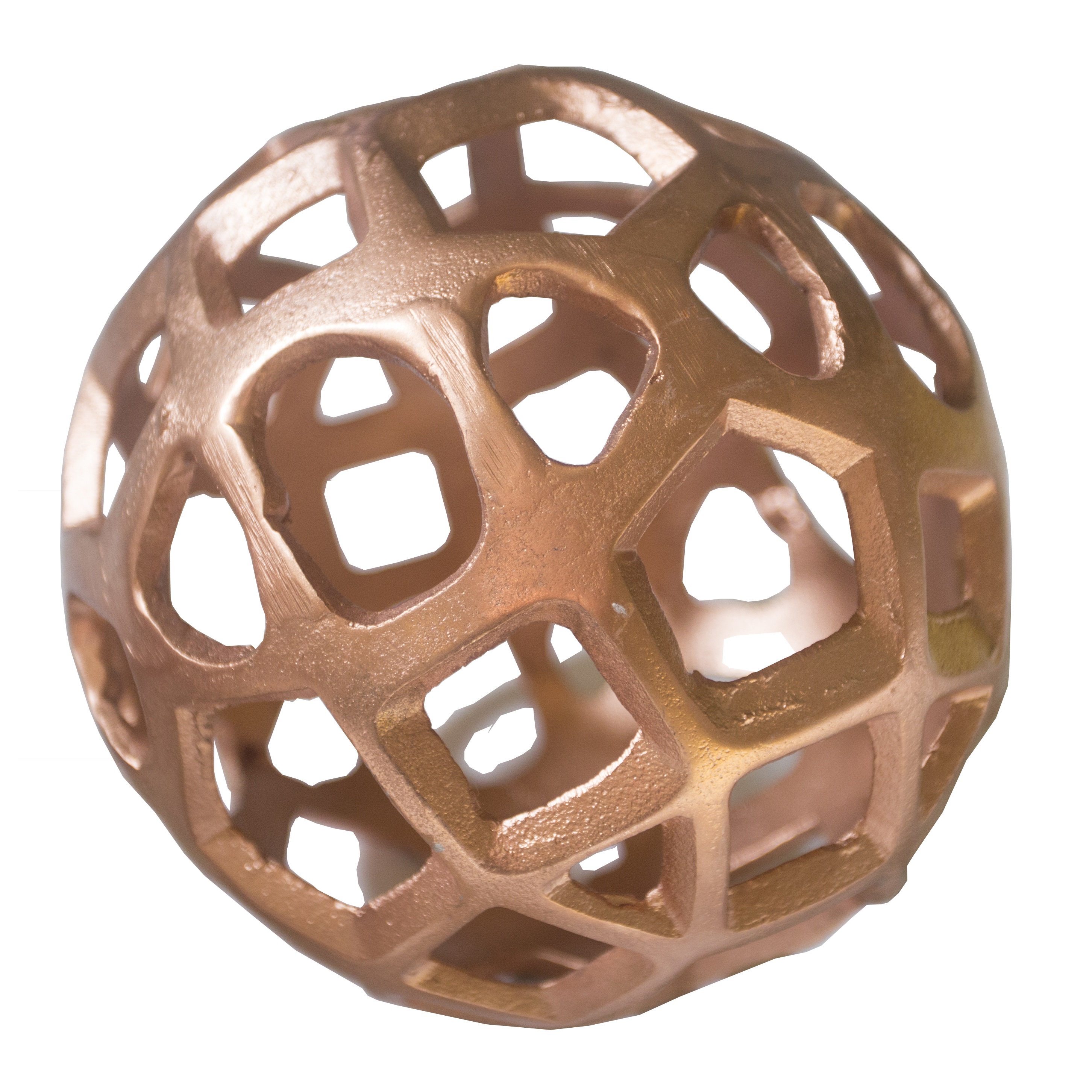 Copper Geometric Sphere Small | Lux Furniture Rentals