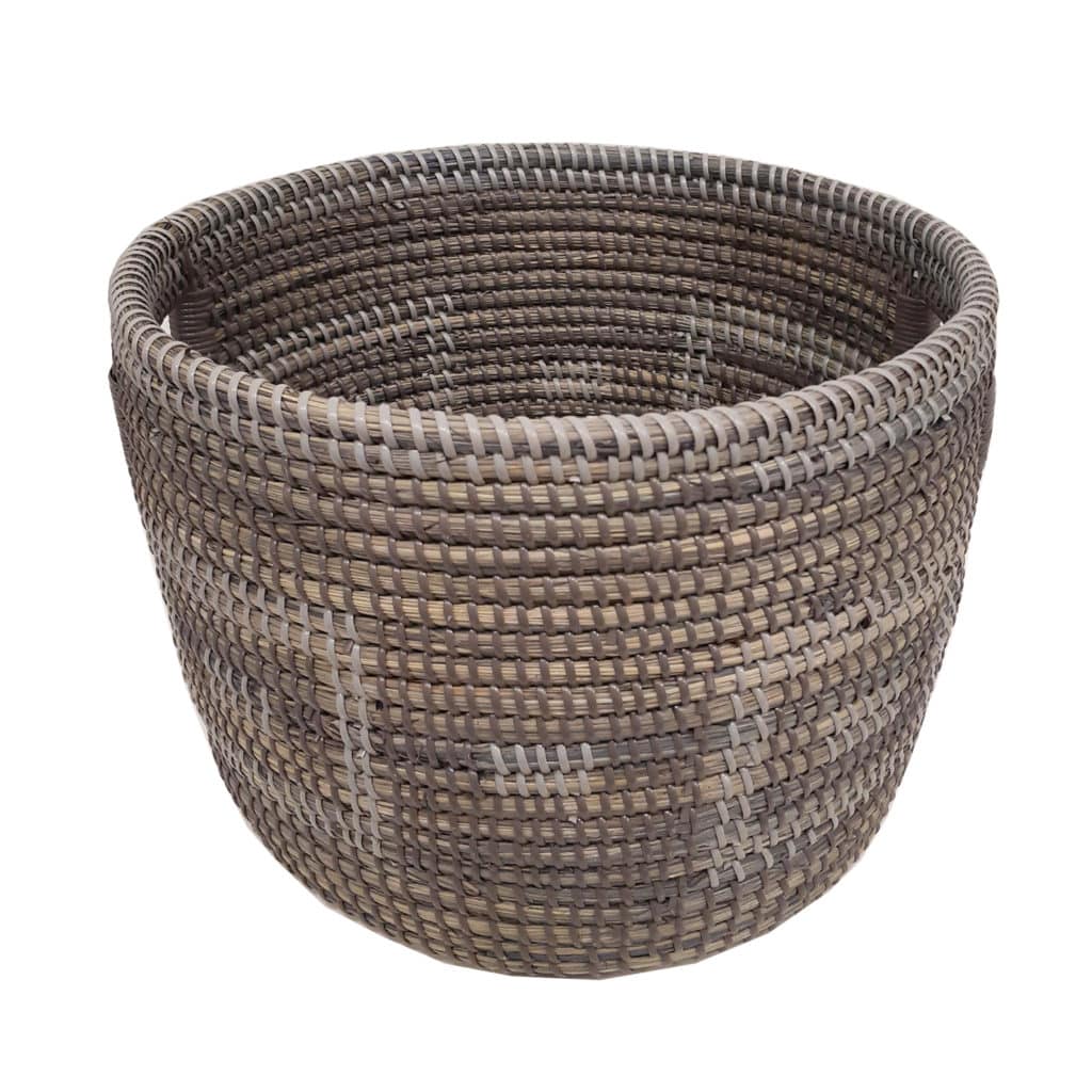 Grey Weave Basket | Lux Furniture Rentals