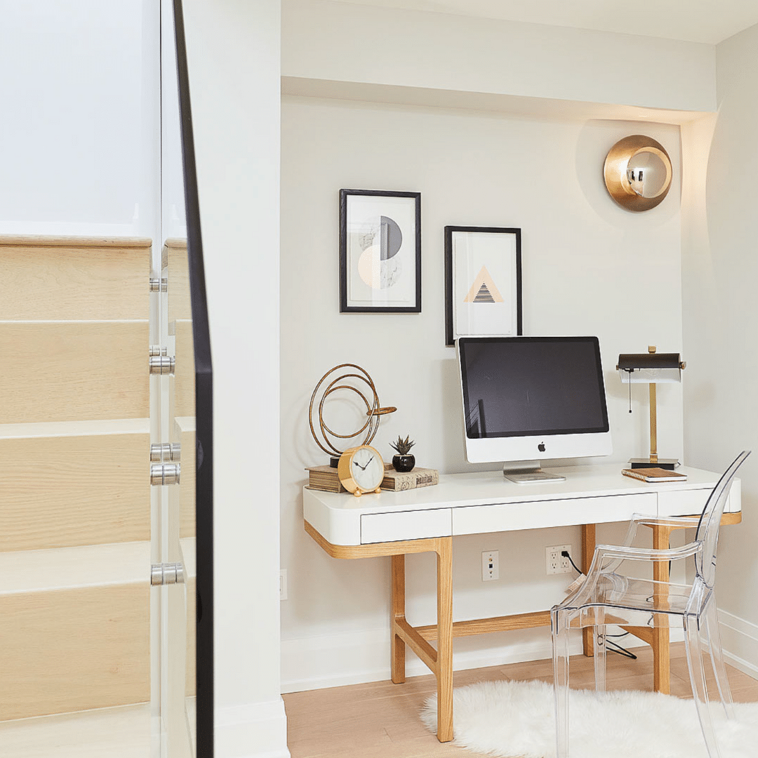 Tip #1 for Staging Awkward Spaces: Turn Odd Nooks into Cute Office Spaces