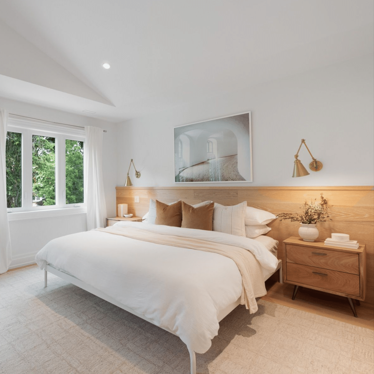 Playter Estates House bedroom staged with nightstands