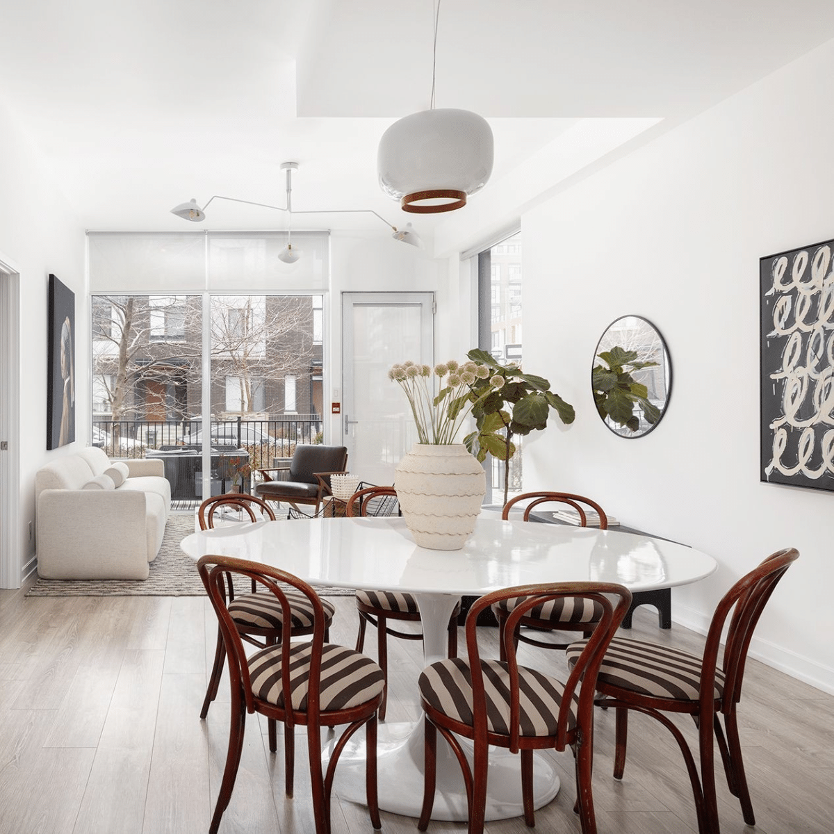 Regent Park Townhouse dining area styled for home staging