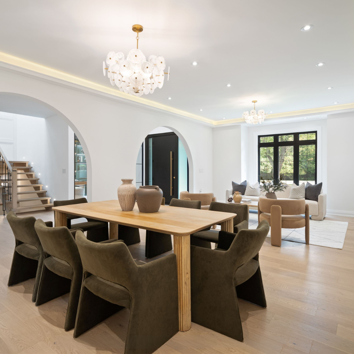 South Oakville Residence dining room styled with designer furnishings
