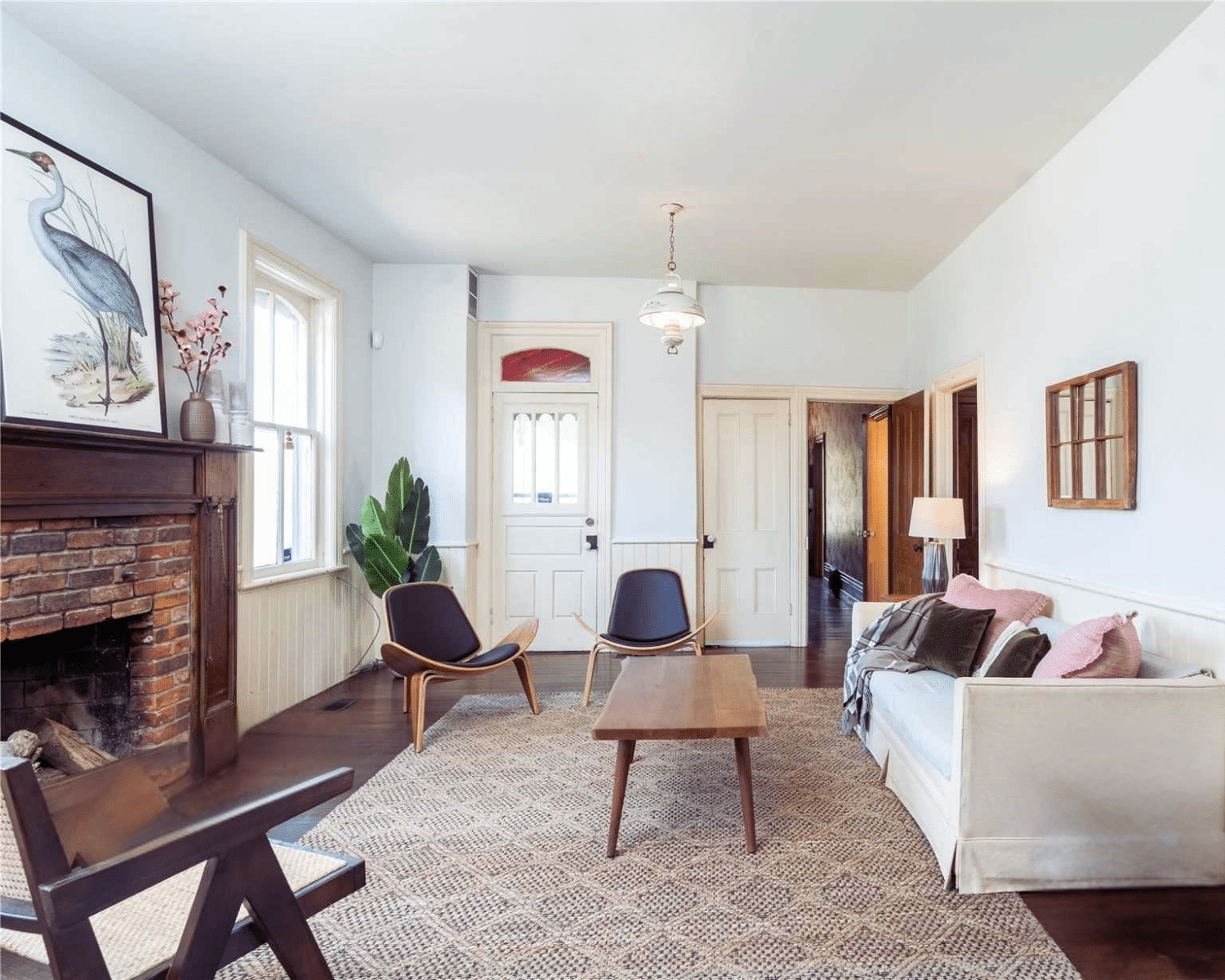 Farmhouse living room staging in Orangeville, Ontario