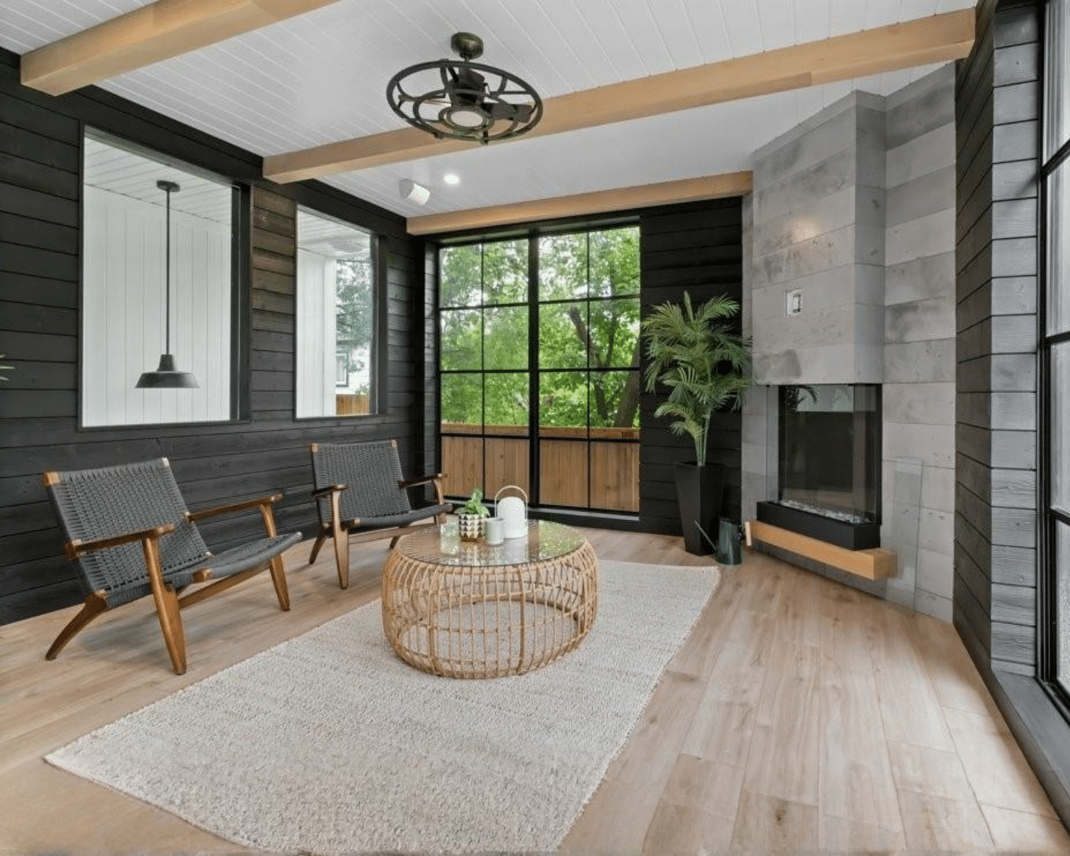 Luxury cottage staging of a woodland retreat property
